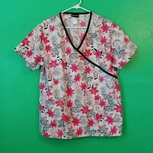 Scrub Studio Pink Butterfly Print Shirt